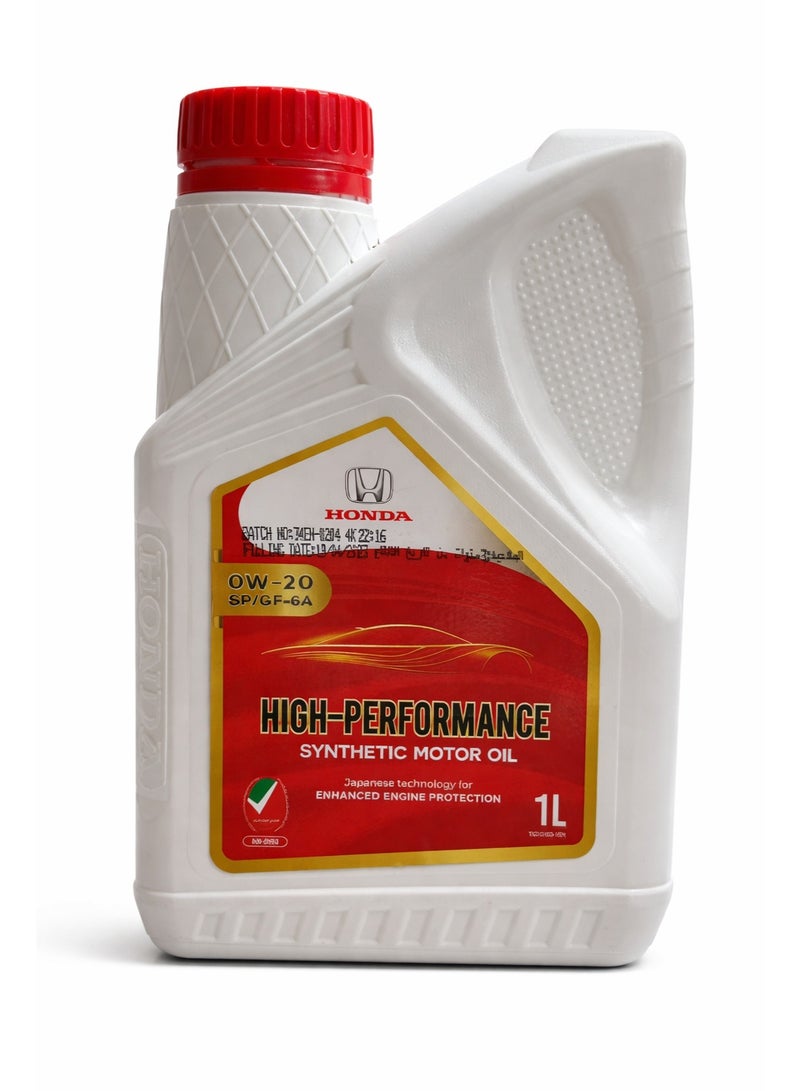 زيت محرك هوندا صناعي بالكامل عالي الأداء 0W-20 SP/GF-6A سعة 1 لتر